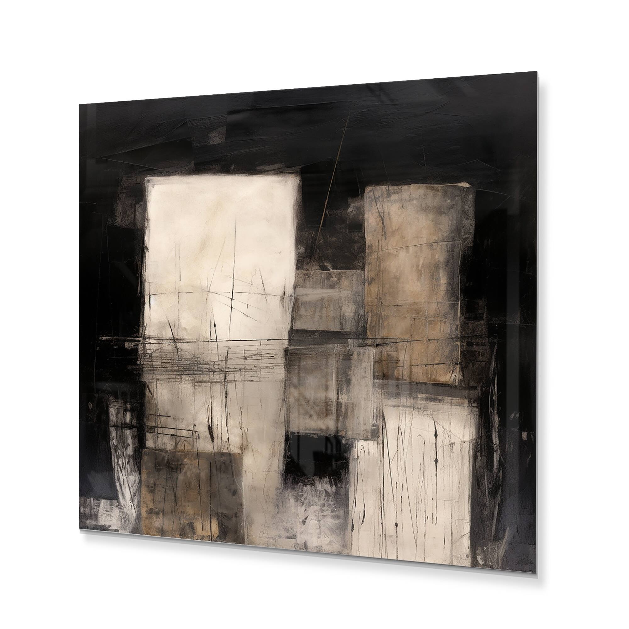 Designart "Black Mid Century Fusion IV" Modern Midcentury Metal Wall